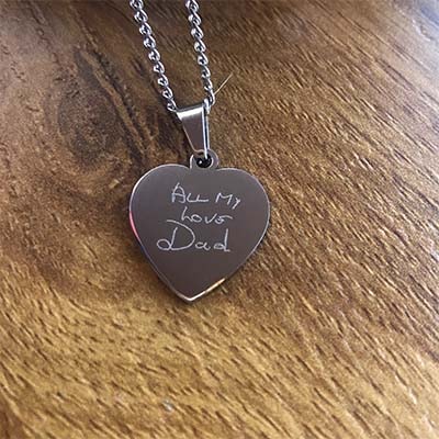 Heart pendant with handwritten message - Image 7
