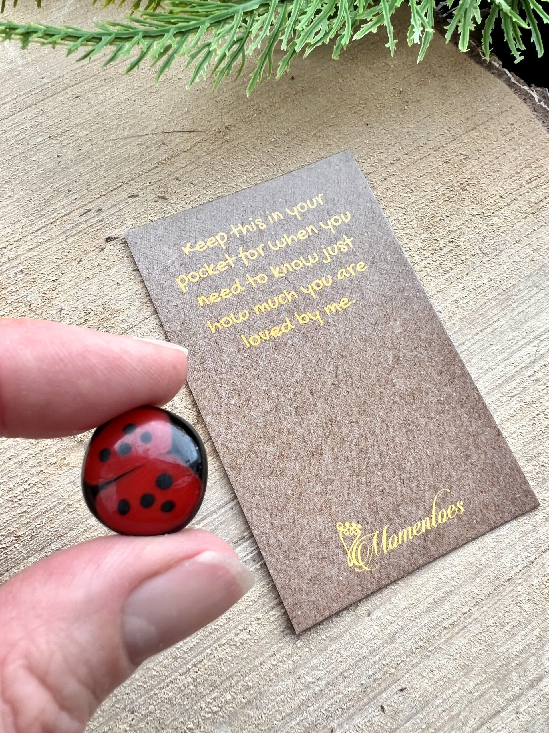 Ladybird Fused Glass Pocket Pebbles - Image 2
