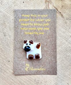 Hand Crafted Glass Mini Dog Pocket Pebble