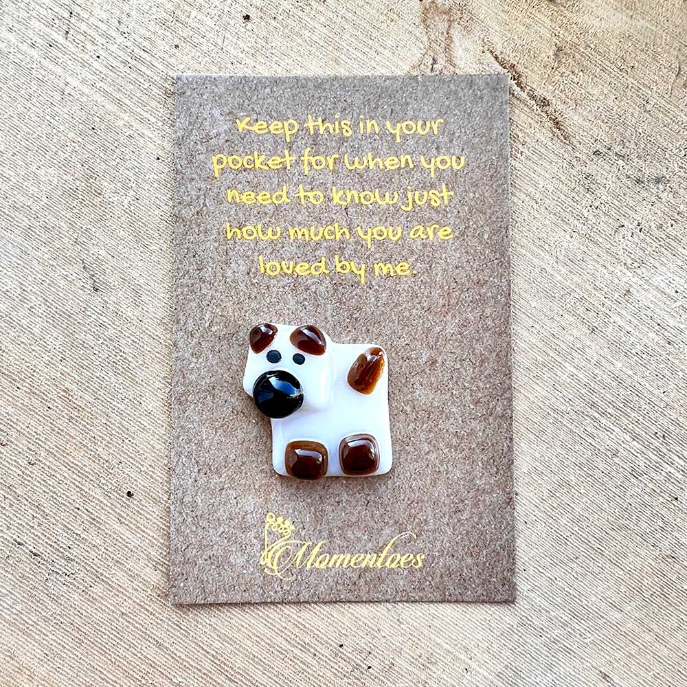 Hand Crafted Glass Mini Dog Pocket Pebble