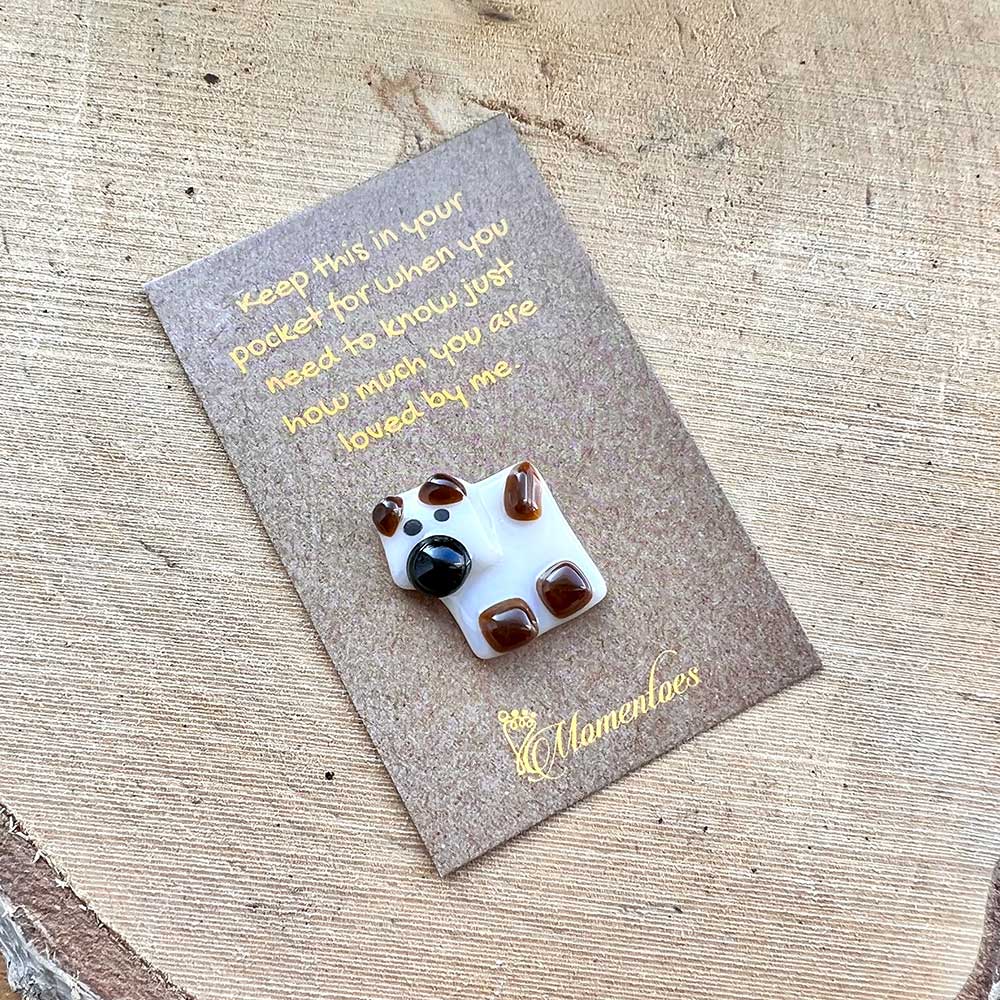 Hand Crafted Glass Mini Dog Pocket Pebble - Image 2