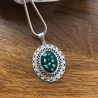 Sterling Silver Filigree Ashes Pendant - Image 3