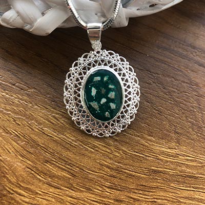 Sterling Silver Filigree Ashes Pendant - Image 2