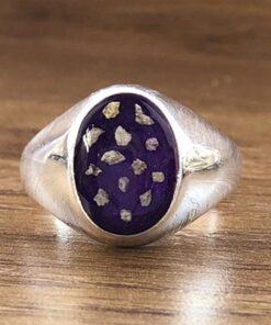 Unisex Sterling Silver Seal Ashes Ring