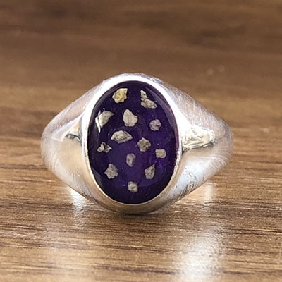 Unisex Sterling Silver Seal Ashes Ring