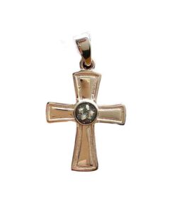 Alternative view of Sterling Silver Cross with Round Setting