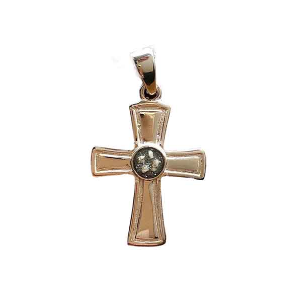 Sterling Silver Cross with Round Setting - Image 2