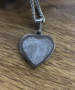 Engraved Heart Pendant with your Finger Print