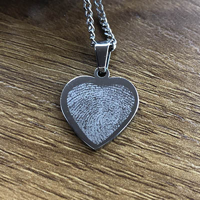 Engraved Heart Pendant with your Finger Print