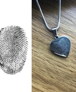 Engraved Heart Pendant with your Finger Print - Image 3