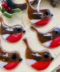 When robins appear loved ones are near fused glass Robin - Image 7