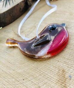 When robins appear loved ones are near fused glass Robin - Image 5