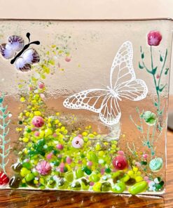 Pink Butterfly Tea Light with Murrine Elements - Image 3