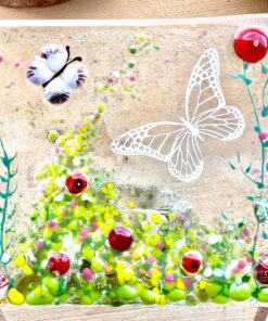 Alternative view of Red Butterfly Tea Light with Murrine Elements