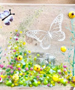 Alternative view of Yellow Butterfly Tea Light with Murrine Elements