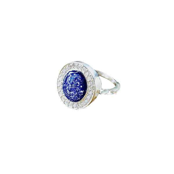 Cubic Zirconia Silver Ashes Ring