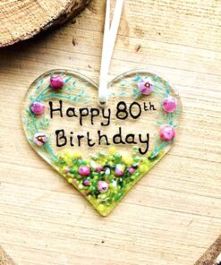 80th Heart Birthday Hanger