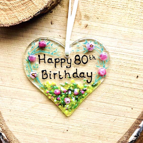 80th Heart Birthday Hanger