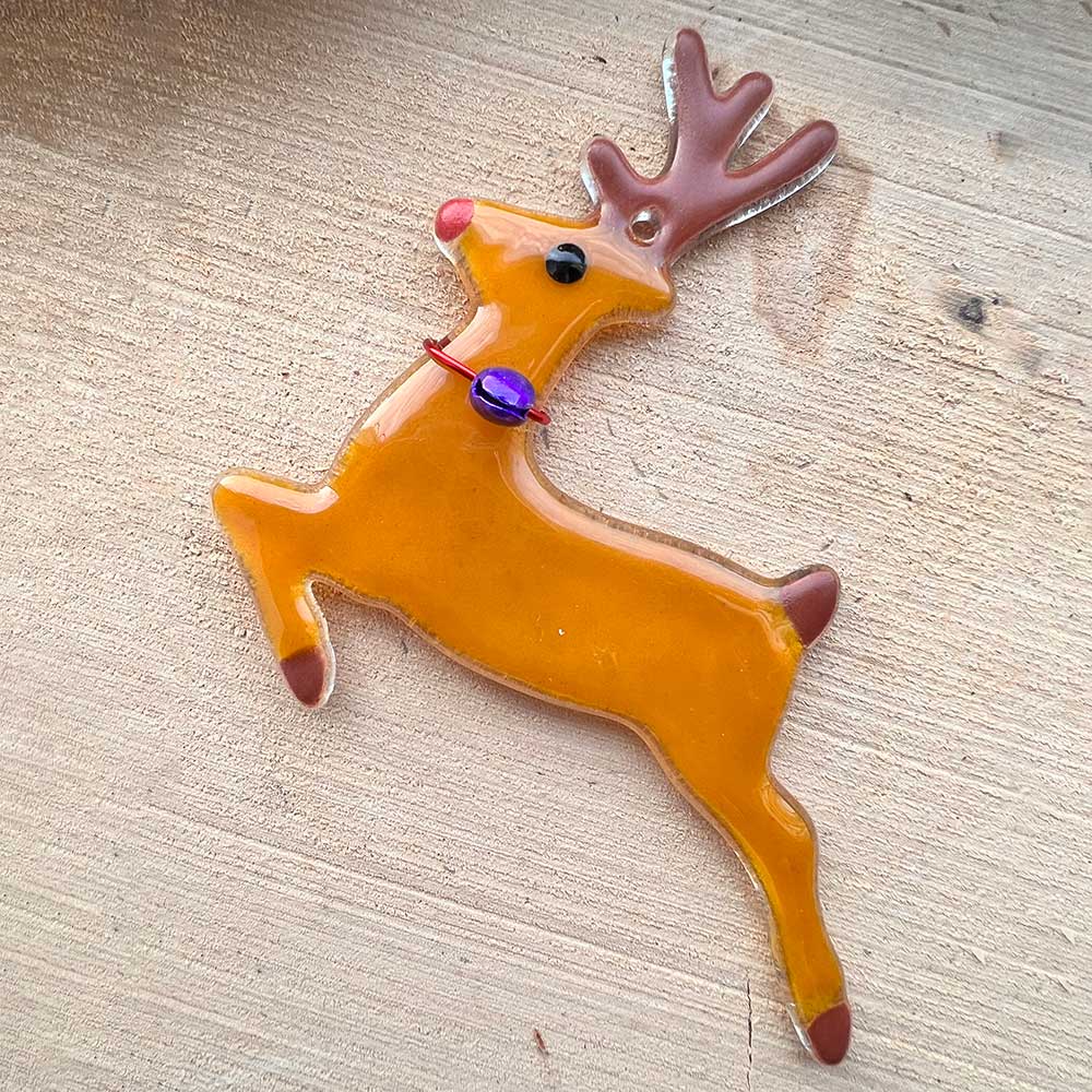Fused Glass stag Decoration - Image 3