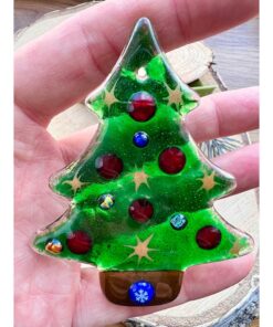 Fused Glass Christmas Tree Hanging Decoration - Image 3