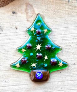Alternative view of Fused Glass Christmas Tree Hanging Decoration