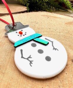 Alternative view of Fused Glass Snowman Ornament & Reusable Gift Tag