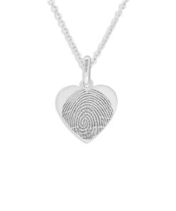 Alternative view of Laser Engraved Half Heart Fingerprint Pendant