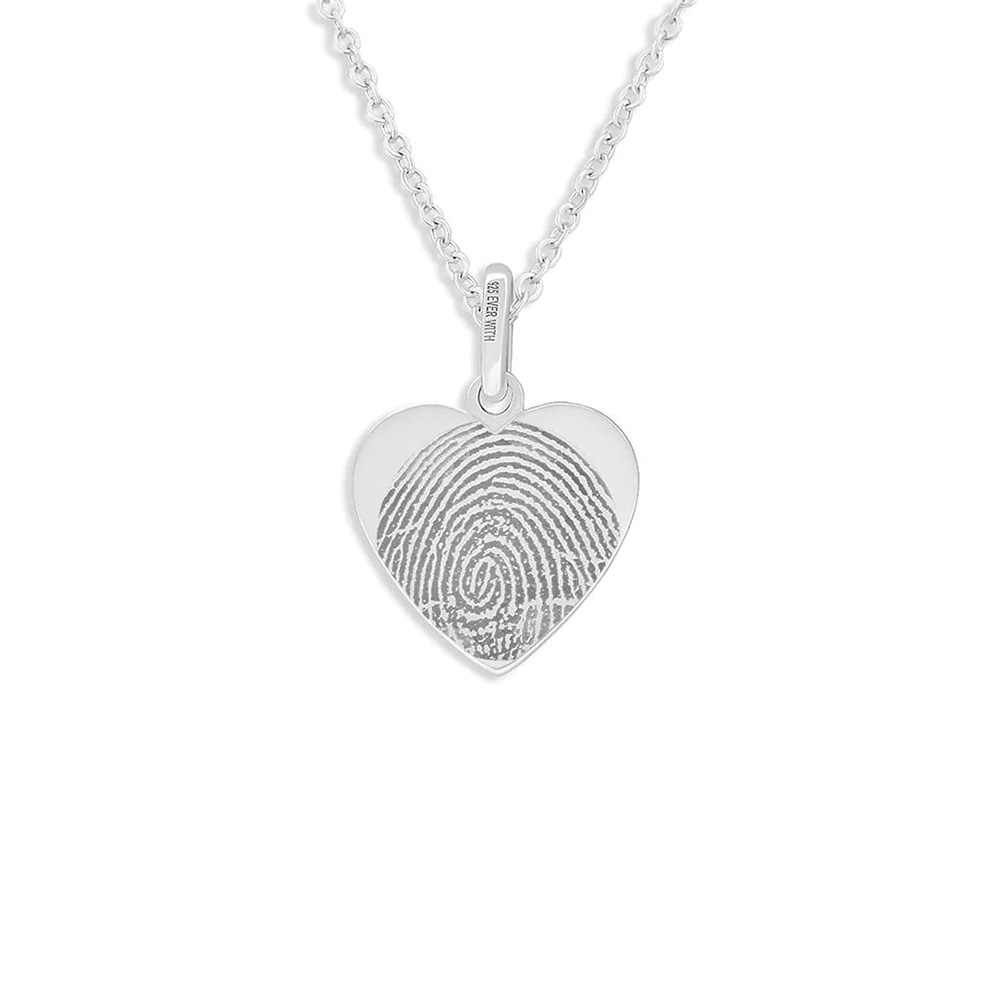 Laser Engraved Half Heart Fingerprint Pendant - Image 2