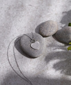 Laser Engraved Half Heart Fingerprint Pendant - Image 3
