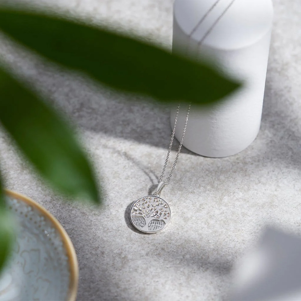 Engraved Tree of Life Memorial Fingerprint Pendant - Image 5