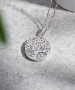 Engraved Tree of Life Memorial Fingerprint Pendant