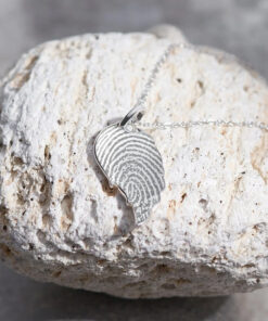 Laser Engraved Angel Wing Fingerprint Pendant