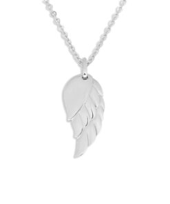 Alternative view of Laser Engraved Angel Wing Fingerprint Pendant