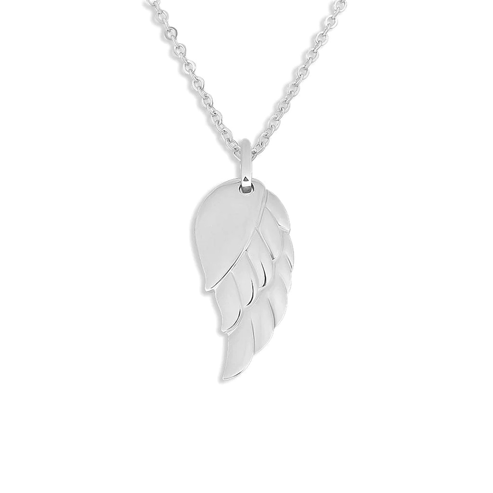 Laser Engraved Angel Wing Fingerprint Pendant - Image 2