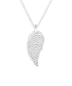 Laser Engraved Angel Wing Fingerprint Pendant - Image 3