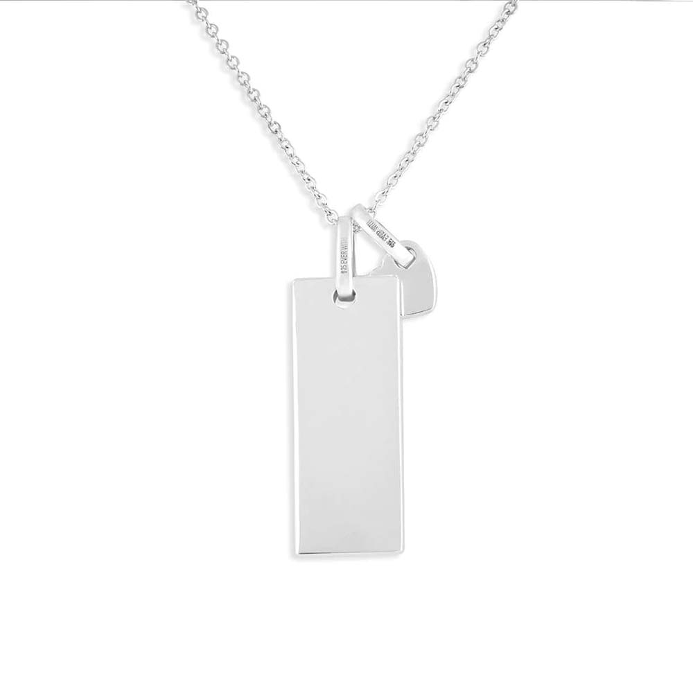 Laser Engraved Fingerprint Pendant with a Miniature Heart - Image 2
