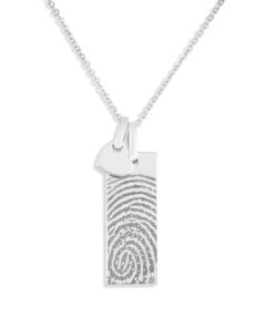 Laser Engraved Fingerprint Pendant with a Miniature Heart - Image 3