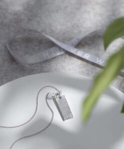 Laser Engraved Fingerprint Pendant with a Miniature Heart - Image 4