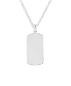 Alternative view of Rectangle Laser Engraved Fingerprint Pendant