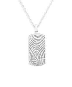 Rectangle Laser Engraved Fingerprint Pendant - Image 3