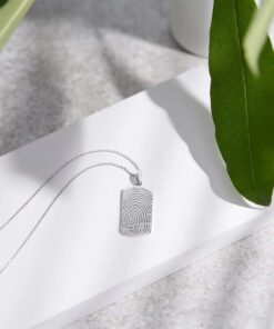 Rectangle Laser Engraved Fingerprint Pendant - Image 4