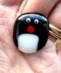 Penguin Fused Glass Pocket Pebble - Image 3