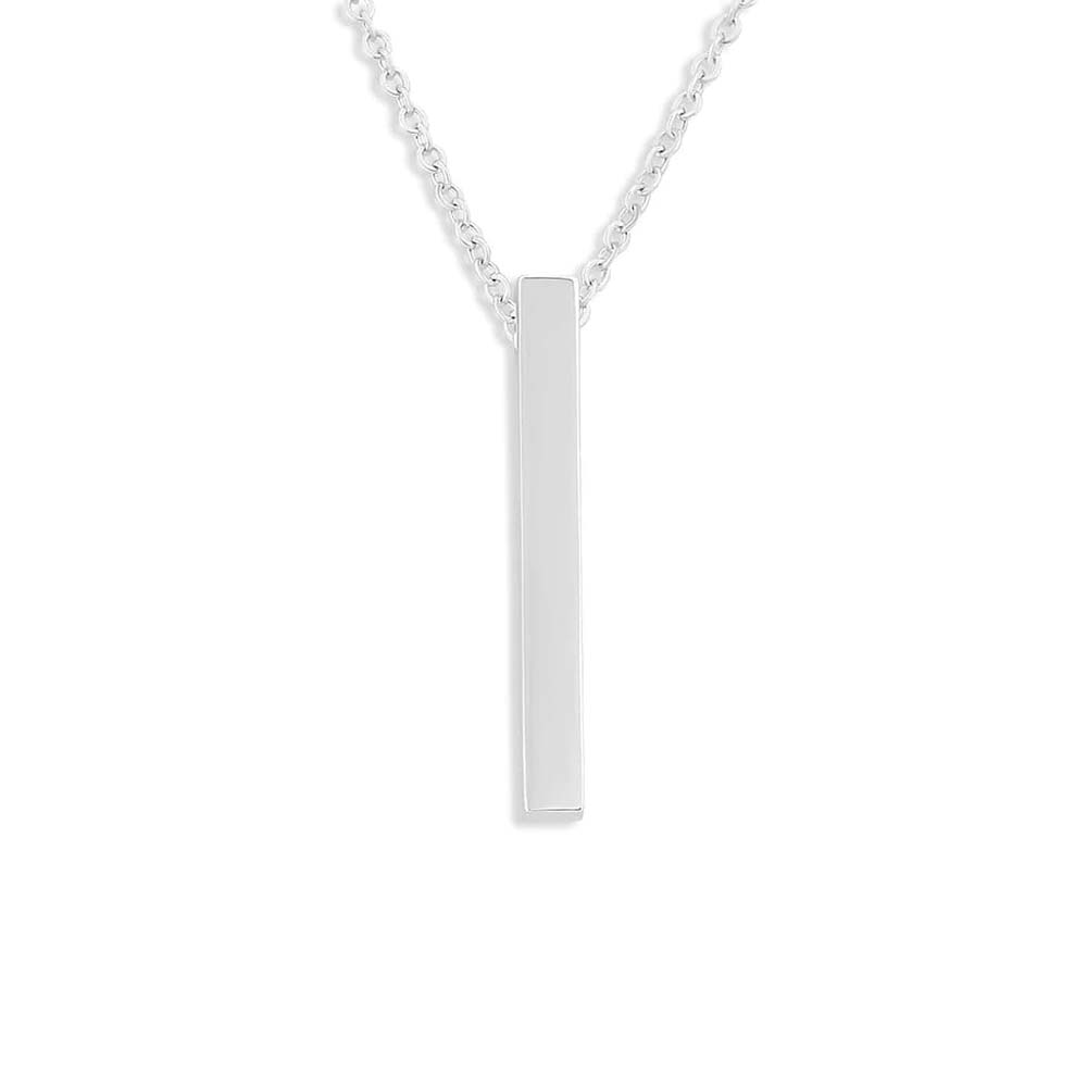 Silver Bar Pendant Engraved with Your Handwriting with optional Fine Crystal - Image 2