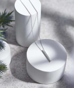 Silver Bar Pendant Engraved with Your Handwriting with optional Fine Crystal - Image 3