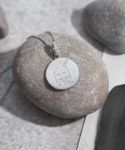 Silver Circular Pendant with Your Drawing - Image 4