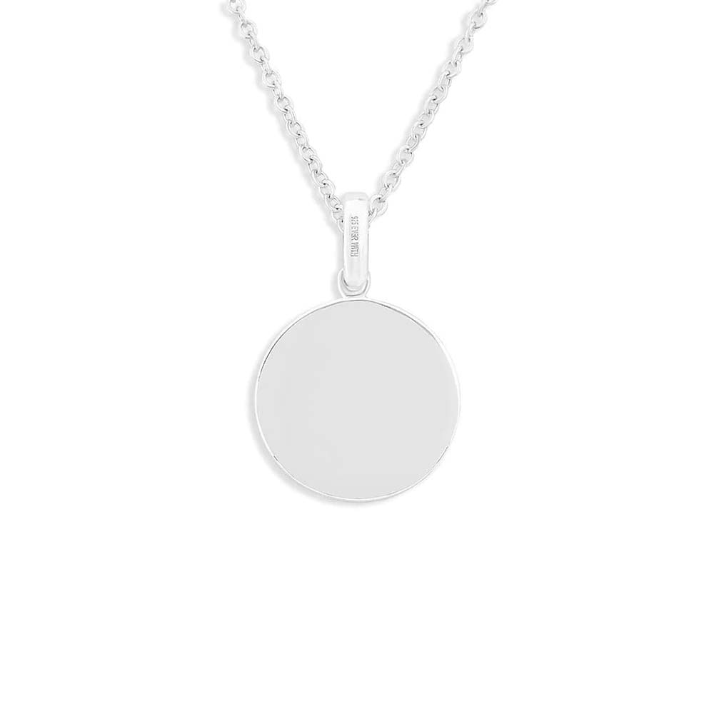 Silver Circular Pendant with Your Drawing - Image 2