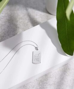 Silver Dog Tag Pendant with Your Drawing Engraved - Image 4