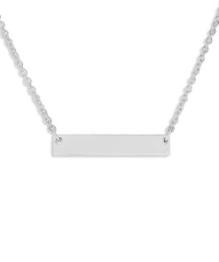 Alternative view of Silver Horizontal Bar Pendant Engraved with Your Handwriting