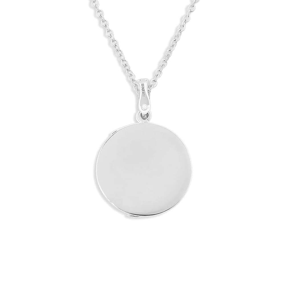 Silver Moon Pendant with Your Drawing Engraved - Image 3