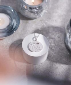 Silver Moon Pendant with Your Drawing Engraved - Image 4